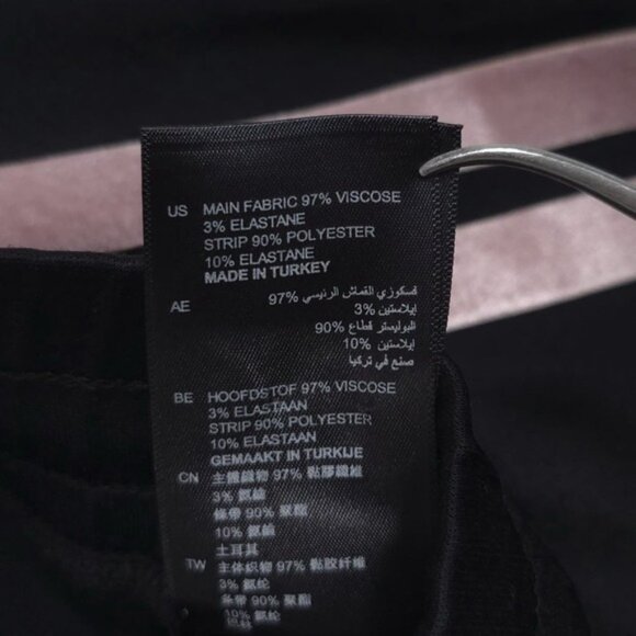 Sandro PARIS Pink Velvet Side Stripe Drawstring Black Track Pants SMALL Size 2 - Picture 13 of 15